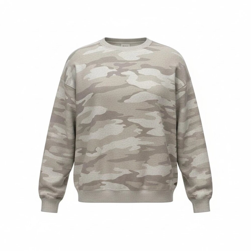 American Eagle Tan Camo Oversized Sweatshirt, Crewneck Size XS